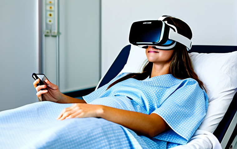 VR을 활용한 통증 관리 기술 - Burn Patient in Virtual Arctic Landscape**

"A burn patient with bandaged arms, fully clothed, exper...