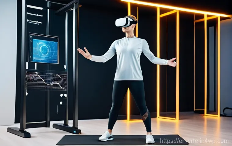 가상현실 재활치료의 원격 치료 가능성 - **Prompt 2: Engaging Gamified Rehabilitation**
    "A vibrant, dynamic scene of a young adult, mid-t...