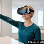 Home 21 재활 치료에 VR 기술을 활용하는 방법 - **Prompt:** A young adult woman, in her mid-20s, with a practical, short haircut, dressed in comfort...